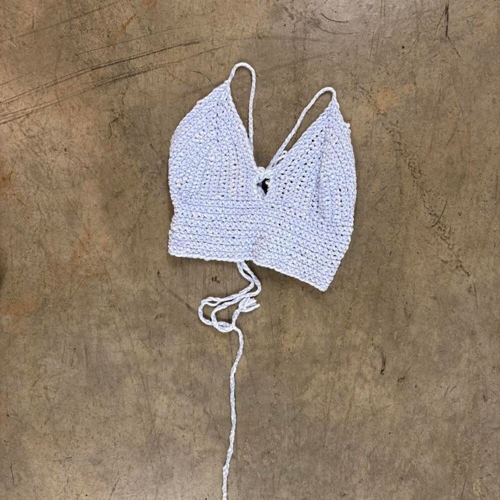 Women's Crochet Blue Bra Top